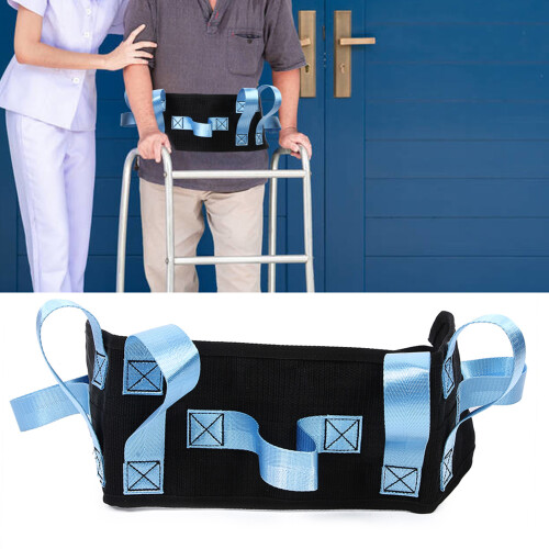 Blue Elderly Assist Belt Support for Safe Patient Relocation and Care