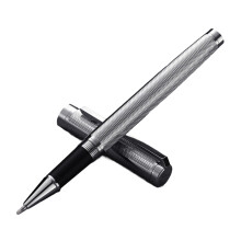 S-Kugelschreiber mit Metallclip, farbiges Design,-Silber