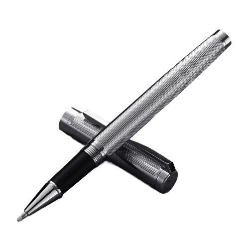 S-Kugelschreiber mit Metallclip, farbiges Design,-Silber