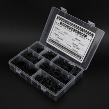 150 Stück R-Typ Kabelschellen & M4 x 16 mm Schraubensatz, Schwarz, 300 Stück