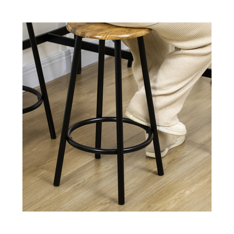 Five-Piece Industrial Bar Table Set Brown/Black Robust Metal & Wood KitchenDining & Pub Furniture-image-OPC-PMZMJ9M-NEW