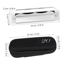 Phosphor Bronze Reed Blues Harp 10 Löcher 20 Töne C-Dur Weiß AM-20D