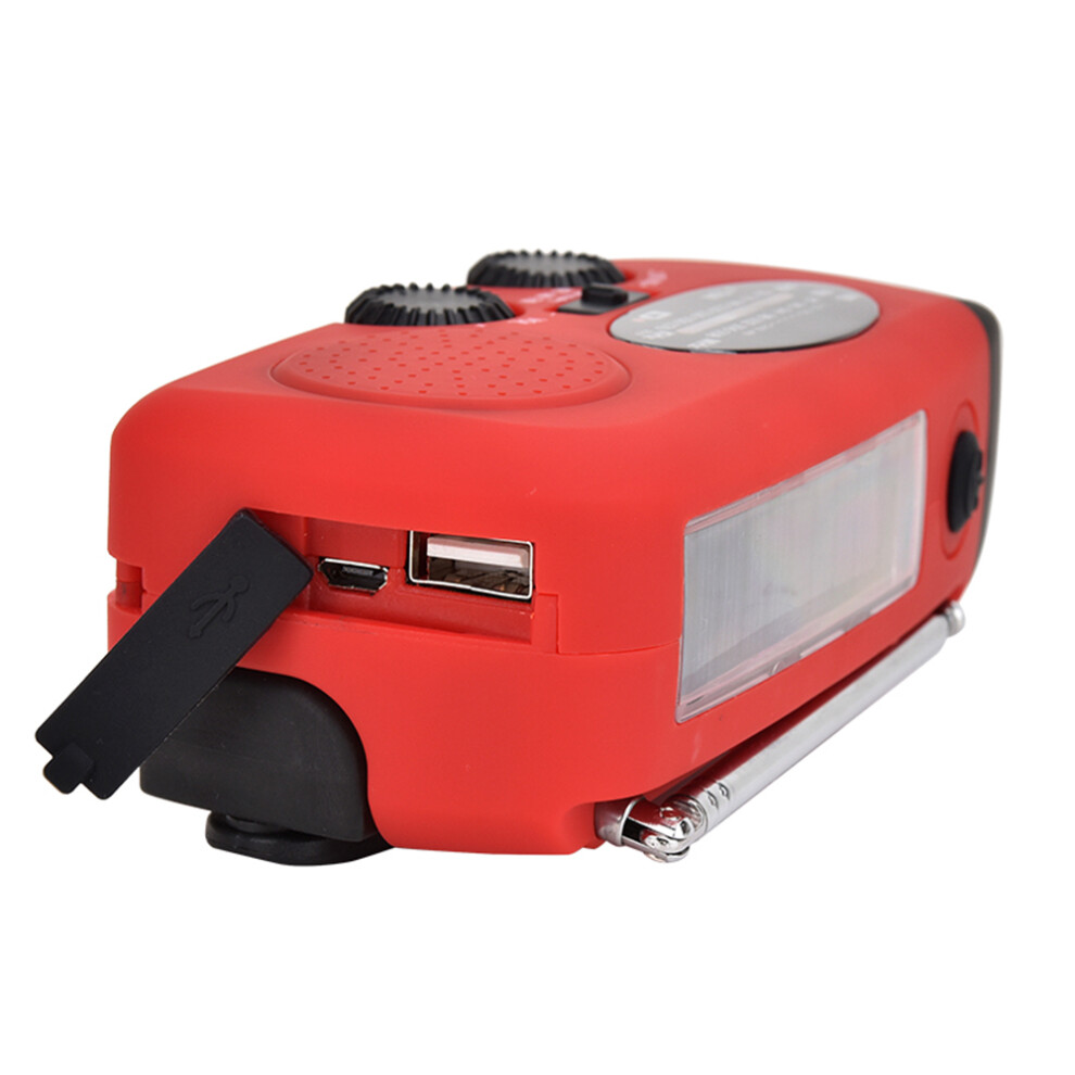 Portable Am/Fm Noaa Weather Radio With Flashlight & Power Bank, 128X60x45mm Red 9421361887870