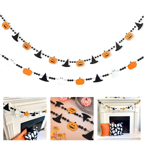 Customizable Halloween Felt Bunting Festival Wall-Style1 2
