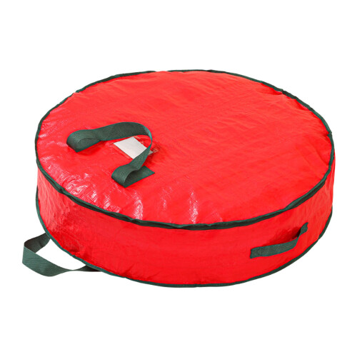 Traditional Color Holiday Wreath Storage Bag Durable PE-M