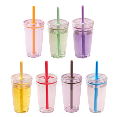 Impregnable Clear Protan Straw Lid Cup For Daily Use Home-Green 1