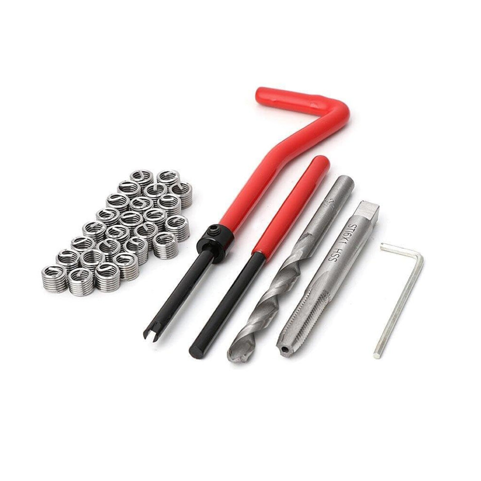 30Pcs M6 Thread Repair Insert Kit Auto Repair Hand Tool Set For Car Repairing High Speed Steel 9105992106073