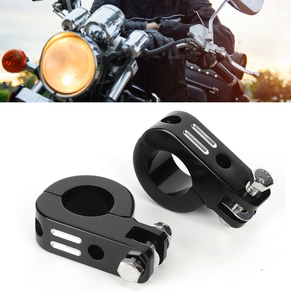 Universal Fit 1.25In Foot Peg Clamp Kit For Motorcycle Crash Bars Silver/Black 8471361891309