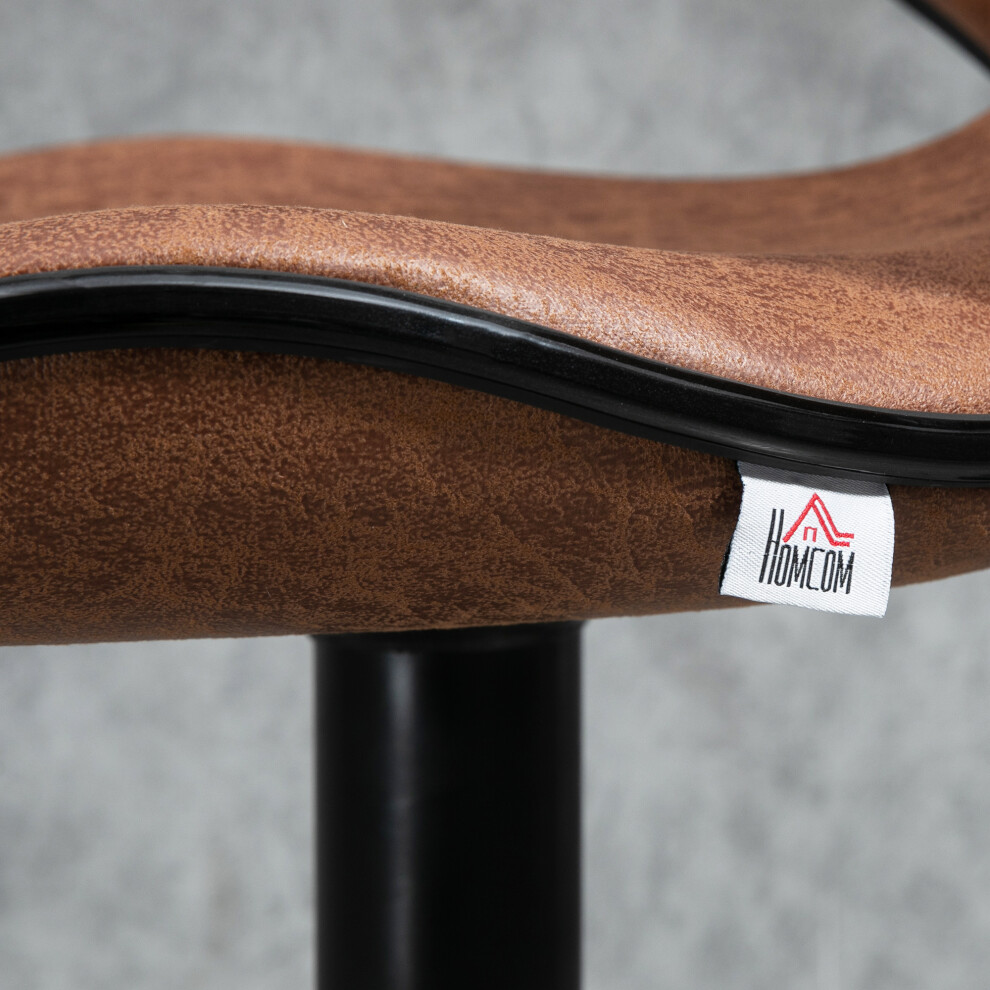 Adjustable Height Microfiber Bar Chairs Set of 2 with Swivel Function Armless Design in Brown Suitable for Kitchen or Bar-image-OPC-PMZMNQT-NEW