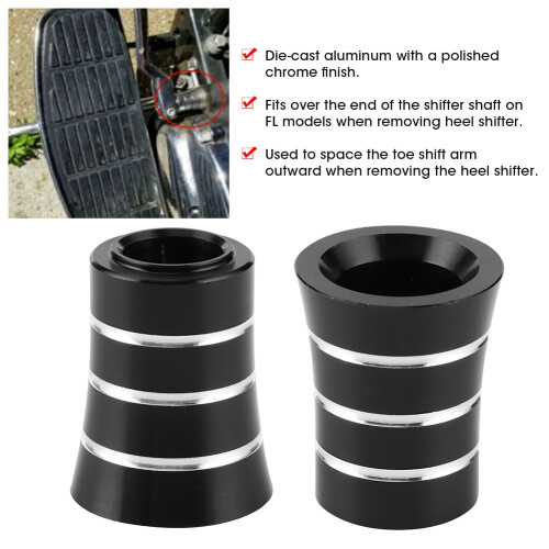 Aluminium-Heel-Shift-Abdeckung für Harley Touring 2000-2019 Schwarz/Silber 2