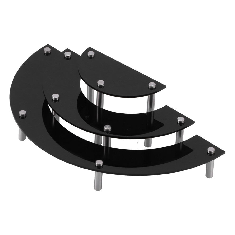 Stylish Black Gloss Finish Acrylic Riser, Easy To Assemble Display Stand For Multipurpose Use-image-OPC-PMZMPMT-NEW
