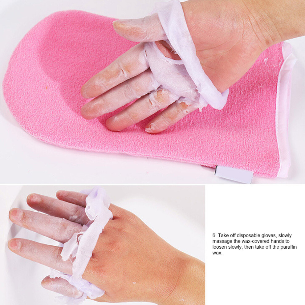Pink Paraffin Wax Mitts Hand Moisturizer Spa Therapy For Women