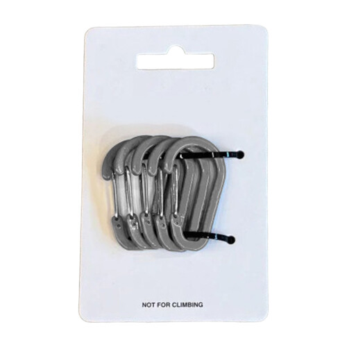 5-teiliger ergonomischer Aluminium-Karabiner-Clip mit-grau