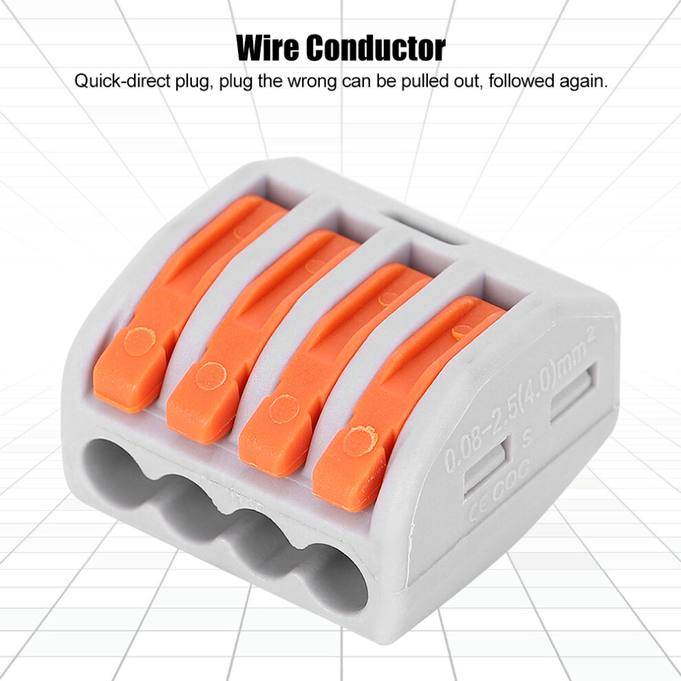 10Pcs Pct-214 Wiring Connectors Terminal Blocks 4-Way Electrical Light Cable 6941361896526