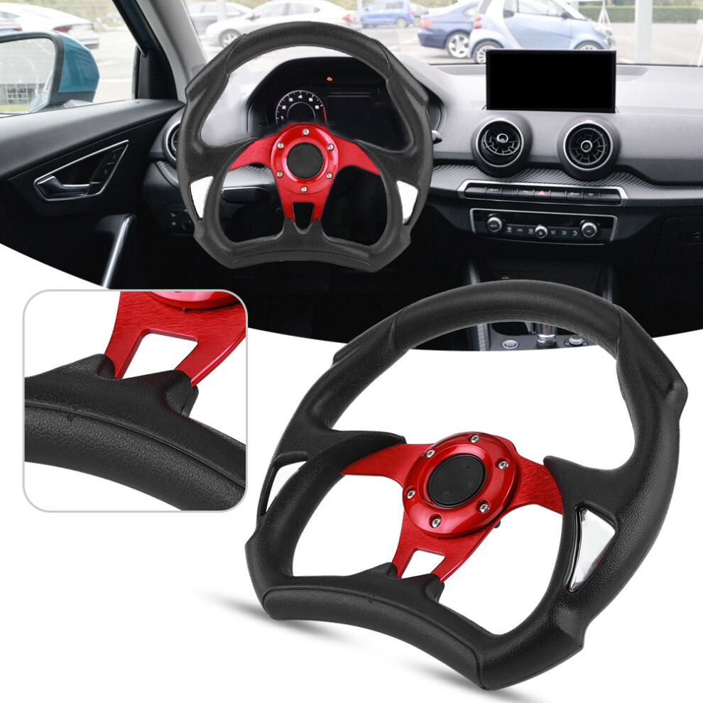 320Mm Pvc Leather Sport Steering Wheel With Horn Button For Cars 7651361898923