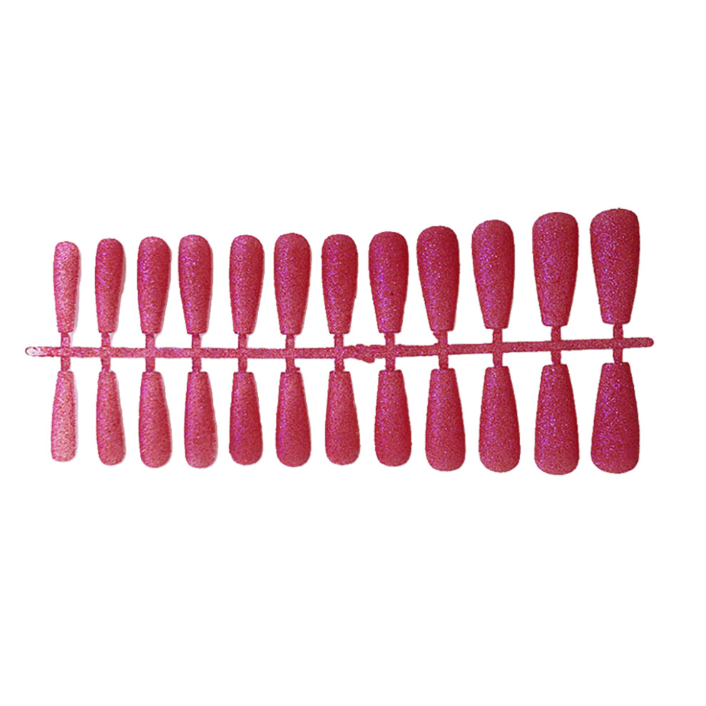 White (White) 24 Pieces Fake Nails Artificial Nail Tips Coffin Pattern Fingernail