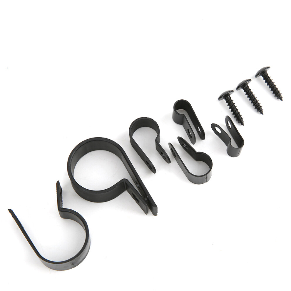 150Pcs Cable Clamp Clips Set M4x16mm Self Tapping Screws Black 9481361900238