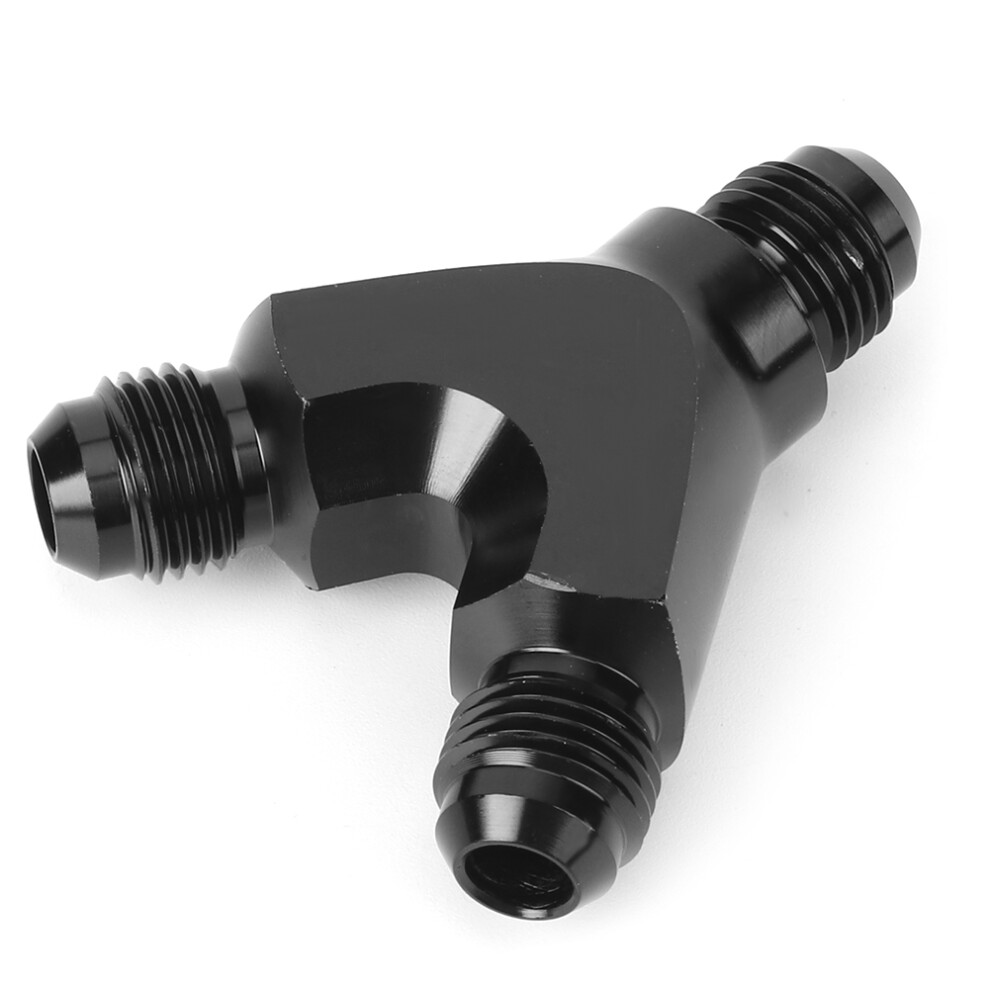Aluminium Alloy 3-Way Fitting Adapter An6 6An Y Type Male To 2X 6An Male Black 8451361902342