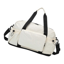 Large Capacity Foldable Gym Bag Wet Dry Separation Travel-Beige