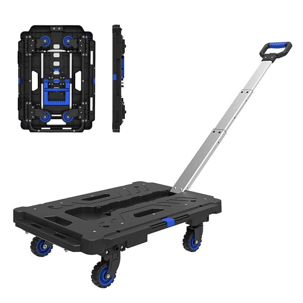 2-In-1 Foldable Push Cart Dolly, Platform Truck, With 4 Wheels, Load Capacity 140Kg/308Lbs, Save Space, For Camping/Shopping/Moving 9067246749767