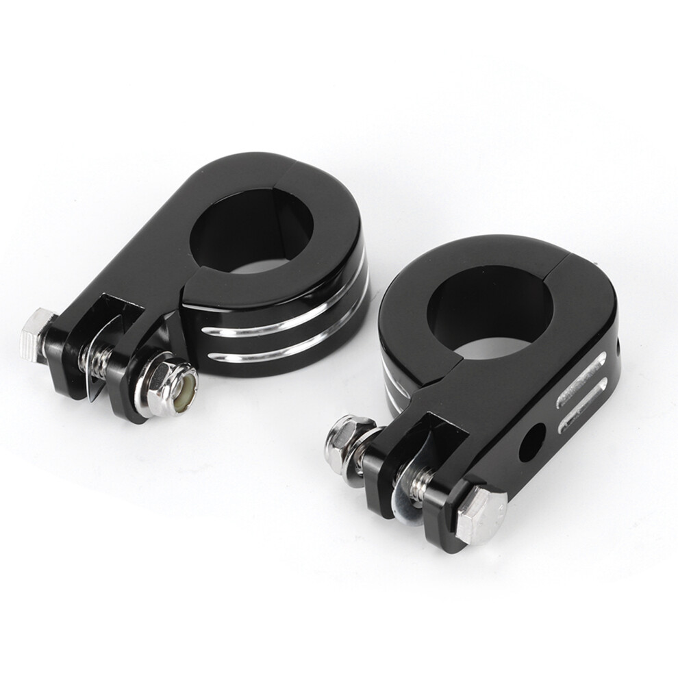 Motorcycle Footrest Mounting Clamp 32Mm/1.25In For Honda & - Pair Silver/Black 7641361906858