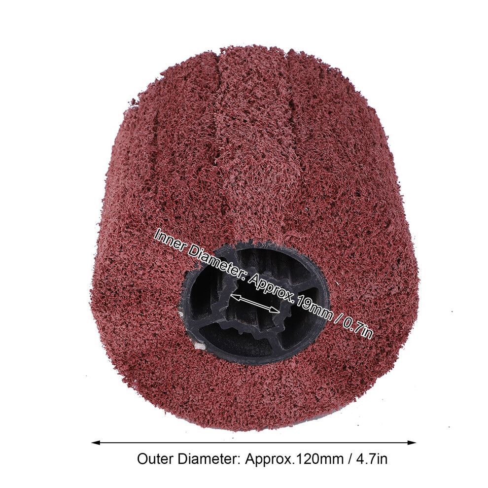 Nylon Polishing Drawing Wheel, 120Mm, 80-320 Grit Buffing Drum 4291361907701