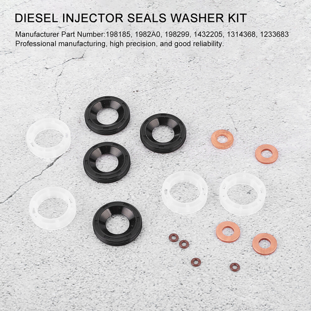 Diesel Injector Seals Washer Kit 1.6 Tdci 66Kw 80Kw For Ford Citroen Peugeot 8121361907936