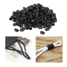 400Pcs Black Silicone Adjustable Elastic Cord Buckle, Multi-Function Rope Plug