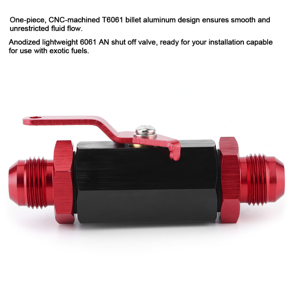 Y974 -10An Shut Off Fuel Check Valve Aluminum Alloy For An10 Pipe Red 8051361908582