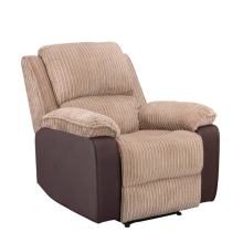 (Brown) WestWood Fabric Manual Recliner Sofa Faux Leather Armchair Lounge Cinema Chair