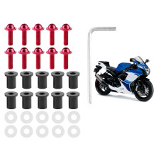 Universalschrauben, Muttern, Scheiben Kit für Motorrad-Verkleidung, 10 Stück, Rot, Metallbefestigung