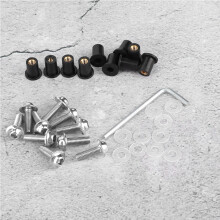 Motorradscheibenbolzen, Muttern, Unterlegscheiben Kit 10 Stück, Silber, Schwerlast-Universalkit