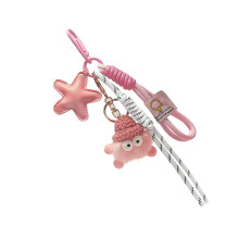 Gevlochten touw tas charme sleutelhanger hangende hanger-Roze