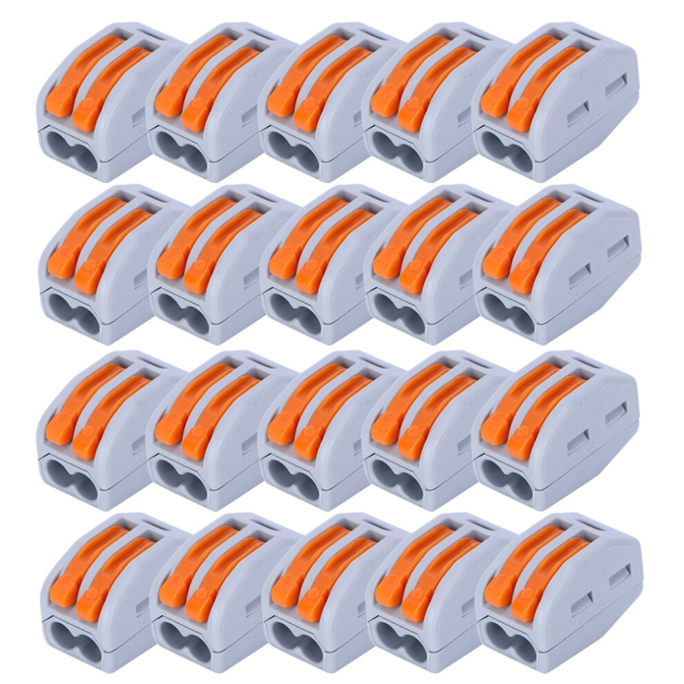 20Pcs Pct-212 Compact Wiring Connector 2 Port Push In Electrical Lighting Cable 8781361910970