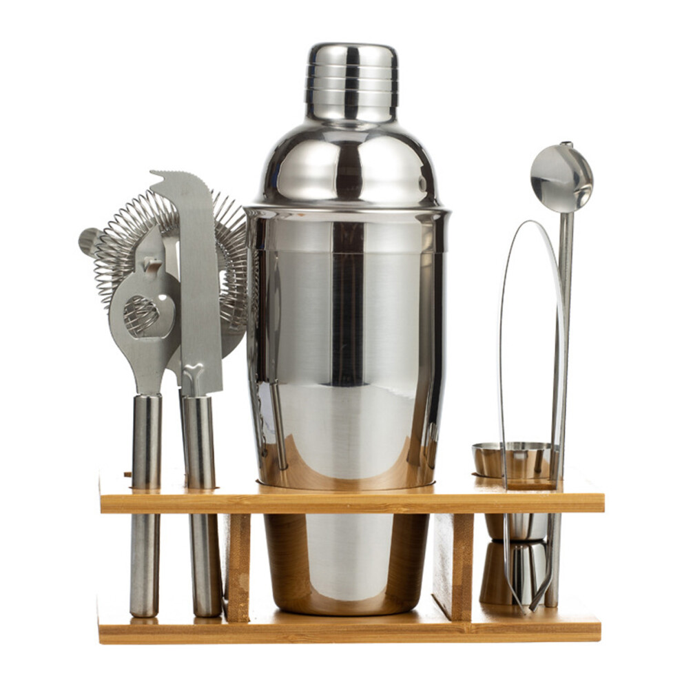 Elegant Organization, Stainless Steel Bar Tools with Bamboo Stand for Home Bar, Professional Experience Dishwasher Safe (9-Piece)-image-OPC-PMZNG2N-NEW