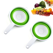 Multifunktionales Sieb, platzsparendes Design für Ihre Küche, zusammenklappbar, hitzebeständiges, umweltfreundliches Gummi und Kunststoff,