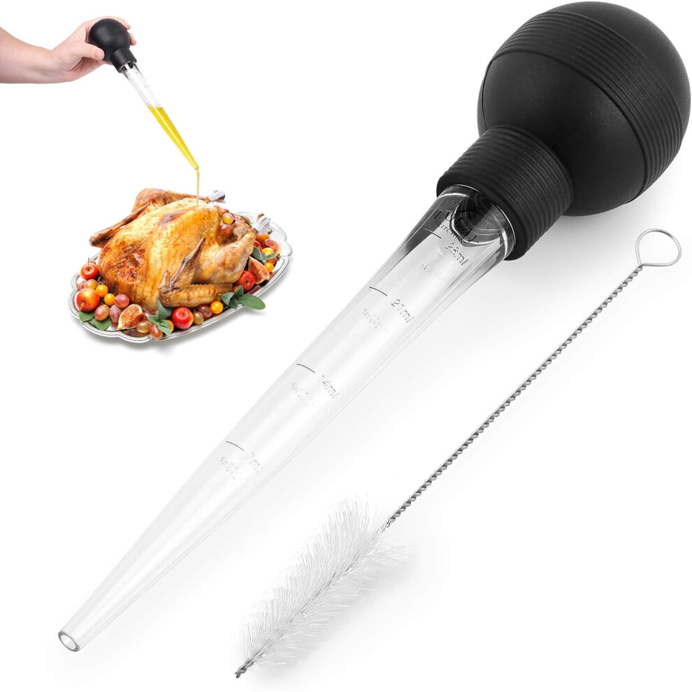 Turkey Baster With Detachable Round Bulb, Easy To Clean Food Grade Materials, Heat Resistant Up To 248F, Ideal For Oven And Grill Use-image-OPC-PMZNGQ9-NEW