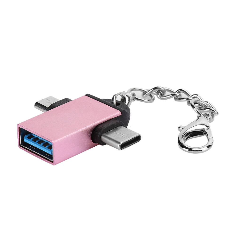 2Pcs Rose Aluminium Otg Usb 3.0 To Micro Usb Adapter Set Gold 7621361914855