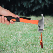 Langlebaler Stahl-Campinghammer mit rutschfestem Gummi-Griff, Orange