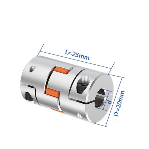 1pcs D20L25 Flexible Motor Coupler Aluminium Flexible Plum Coupling(5x6) 1
