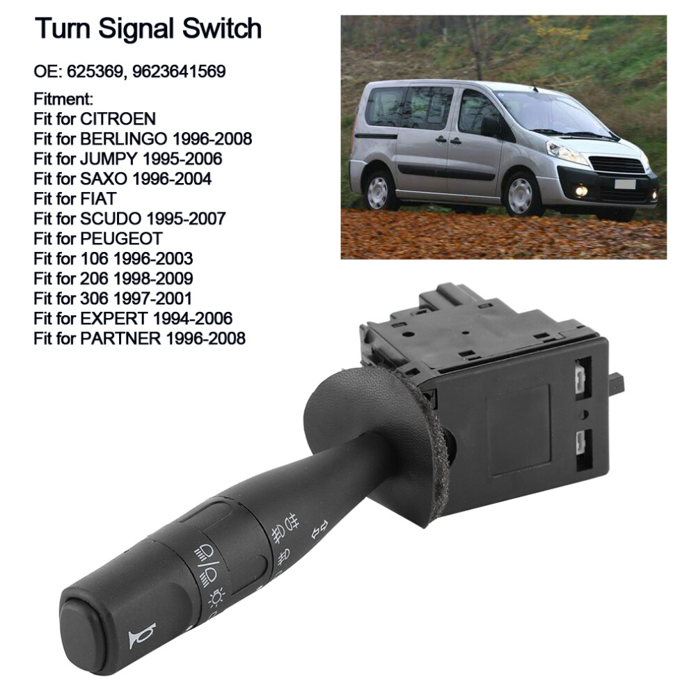 Replace 625369 Turn Signal Switch For Citroen Berlingo Light/Black 9301361918647