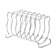 Toast Rack 2Pcs Toast Rack Serving Air Fryer Accessories Home Use Baking for Dining Table Storage 6 Slice Slot Bread Stand Stainless Steel Silver