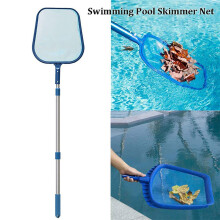 Pool Cleaning Set: Deep Leaf Skimmer Net Leaf Rake & Aluminum Pole