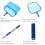 Pool Cleaning Set: Deep Leaf Skimmer Net Leaf Rake & Aluminum Pole 5