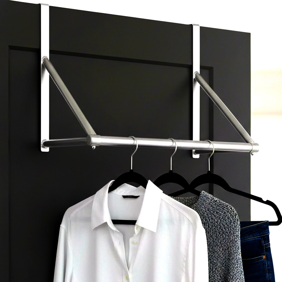 Geezy Stainless Steel Over The Door Hanger Bar | Hanging Clothes Rod
