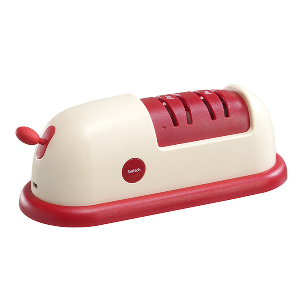 Ergonomic Electric Cutter Sharpener With Nonslip-Red Beige 7695000301795