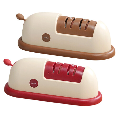 Multiple Angles Electric Cutter Sharpener Built In Safety-Khaki 1