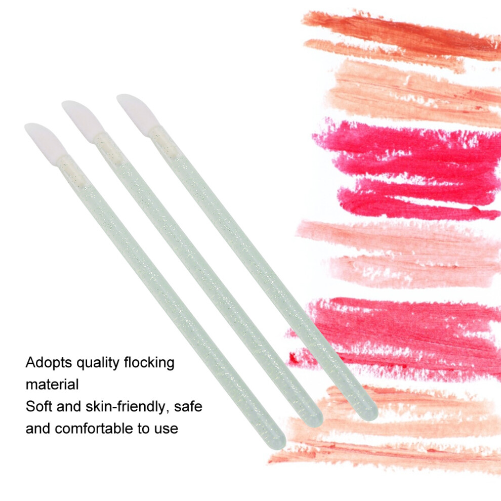 100pcs Disposable Lip and Lash Cotton Swab Makeup Brush with Flocking Head