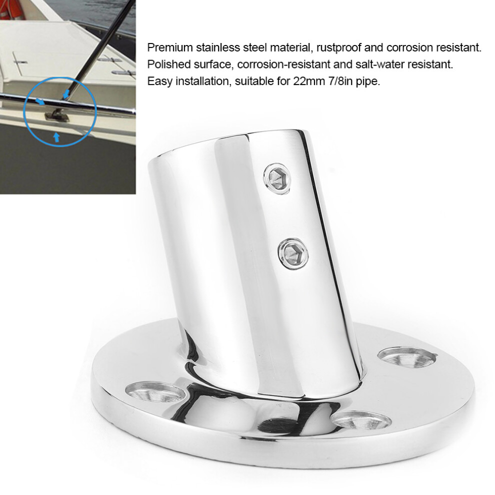 316 Stainless Steel Hand Rail Fitting For 22Mm/7/8In Pipe 60 Base 7901361924956