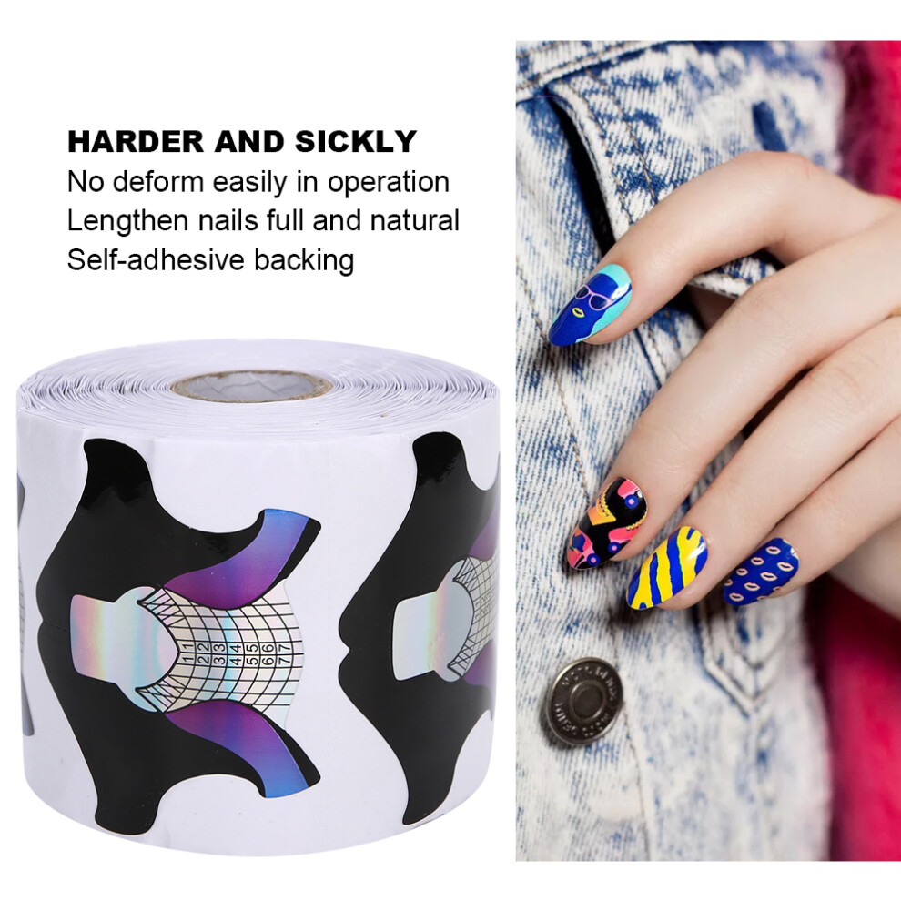 Colorful Fish-Shaped Nail Extension Stickers 300pcs, 7.5cm x 6cm